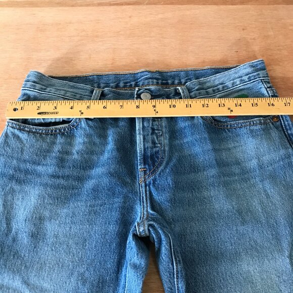 Levi's 501CT Jeans Men 34x27 Blue Low Rise Distressed Button Fly Medium Wash - Picture 10 of 14